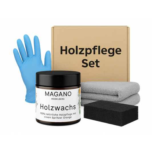 MAGANO Holzpflege Set - mit 100% natürlichem Holzwachs (60 ml)