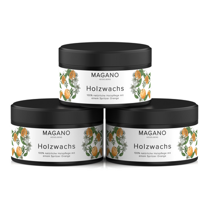 MAGANO Holzwachs – 100 % natürliche Holzpflege (200 ml) - 3 Stück