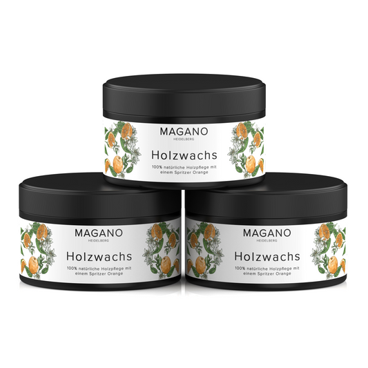MAGANO Holzwachs – 100 % natürliche Holzpflege (200 ml) - 3 Stück