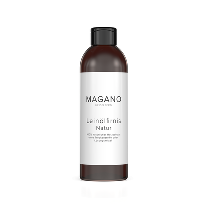 MAGANO Leinölfirnis Natur 250ml – dreifach gekochtes Leinöl für tiefe Holzpflege, ohne Lösemittel, Made in Germany