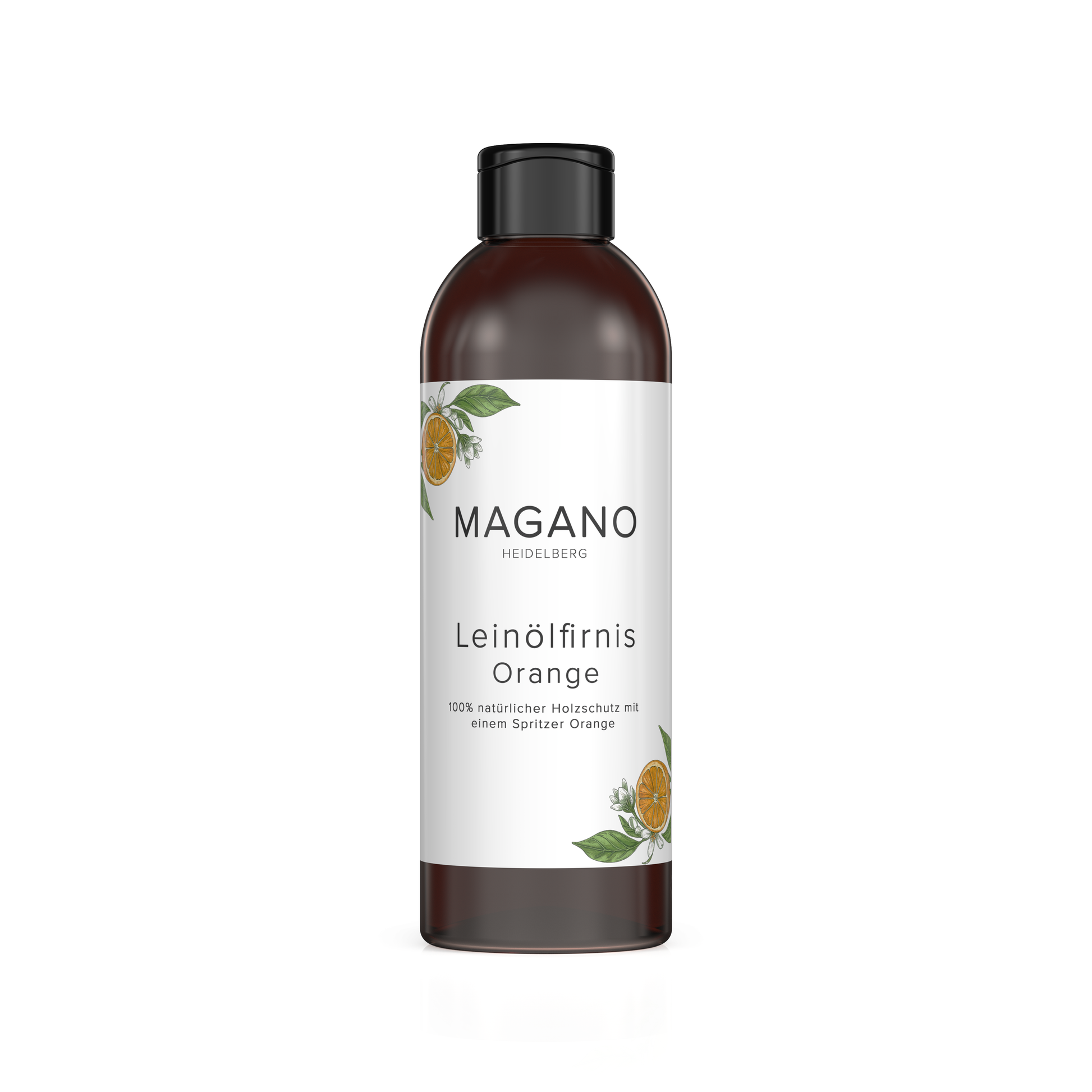 MAGANO Leinölfirnis Orange 250ml – dreifach gekochtes Leinöl mit Orangenöl für maximale Eindringtiefe bei Holz